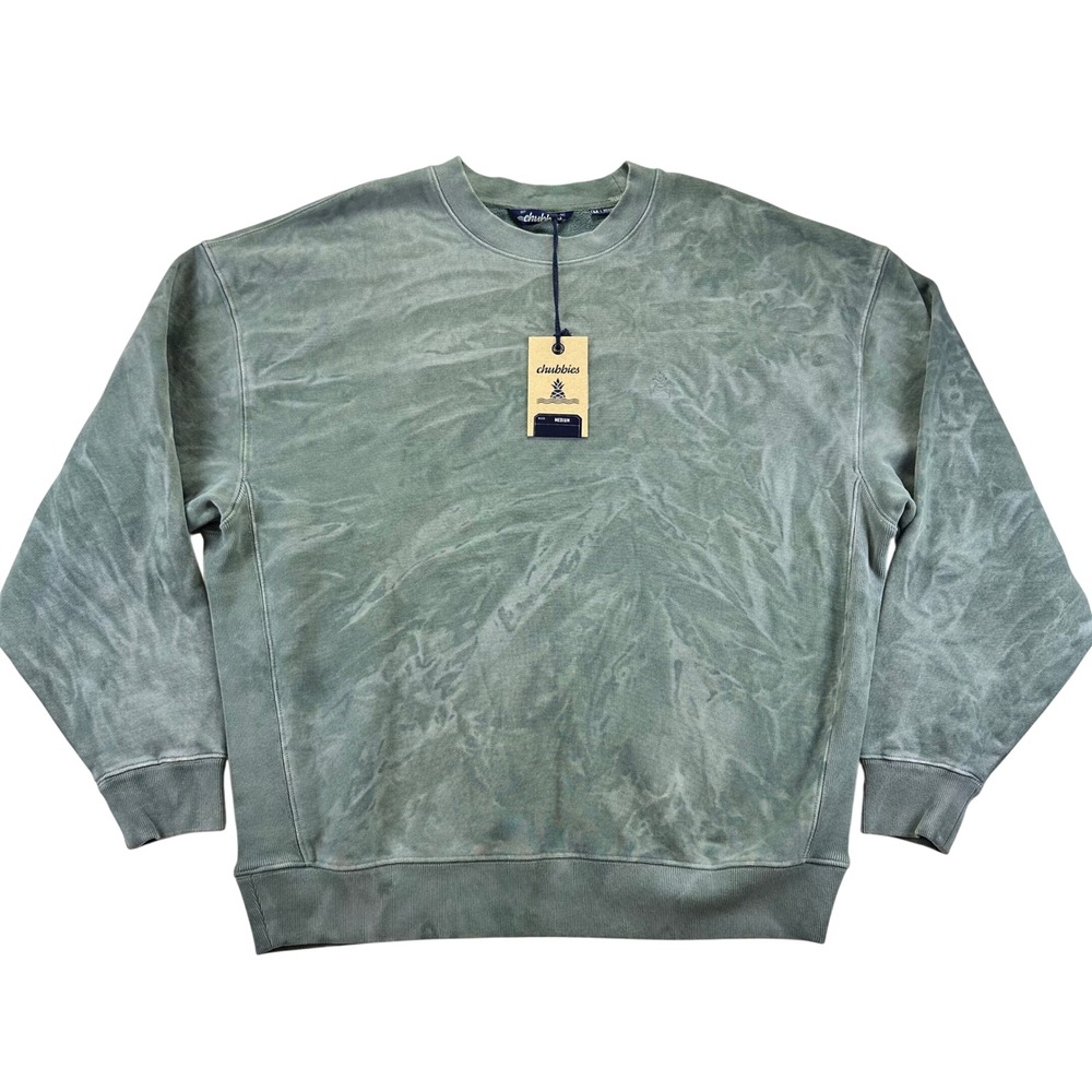 Chubbies The Marshland Pebble Wash Comfort Crewneck Sweatshirt Green Mens Medium - Picture 2 of 13